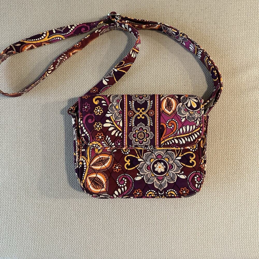 VERS BRADLEY | Sunset Floral Cotton Purse 9” x 6.5” Cross Body Adjustable Strap - Picture 5 of 5
